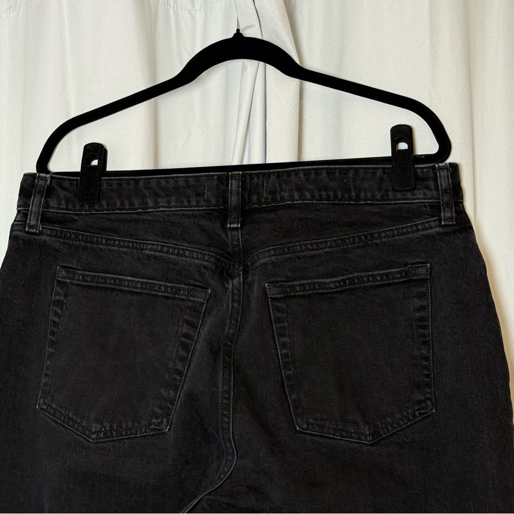 Abercrombie & Fitch Curve Love 90s Relaxed Jeans Ankle Slit Size 16R 33 Black - Picture 7 of 10